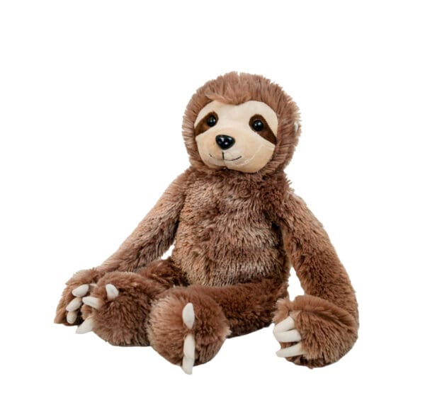 A stuffed animal that is sitting down.