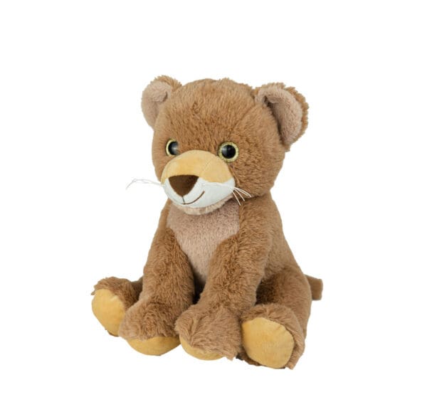 A brown teddy bear with a white collar.