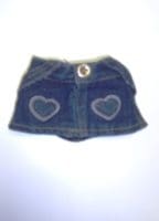 A pair of jeans with hearts on them.