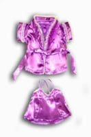 A purple satin robe and top set for barbie.