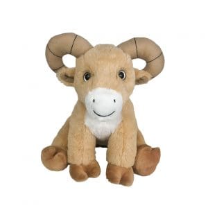 A stuffed animal of an antelope with horns.