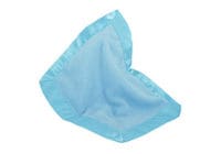 A blue cloth with a corner of the edge folded up.