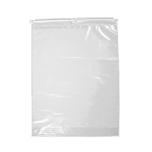 A white plastic bag with some writing on it