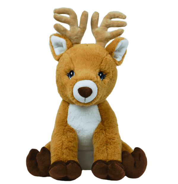 A stuffed animal of a deer with horns.