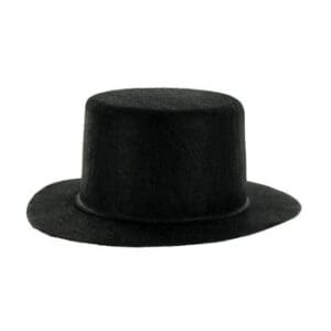 A black top hat is shown with no background.