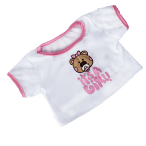 Baby girl's pink teddy bear shirt.