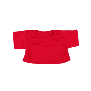 Red cropped T-shirt on black background.